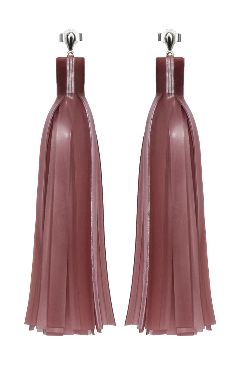 Ohrringe aus Latex in rosa transparent